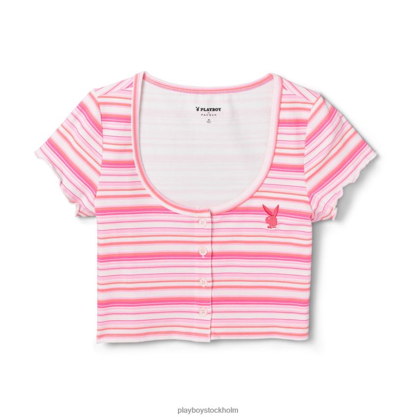 crush stripe scoop tee Playboy kvinnor 62L66F992 ljusrosa Kläder
