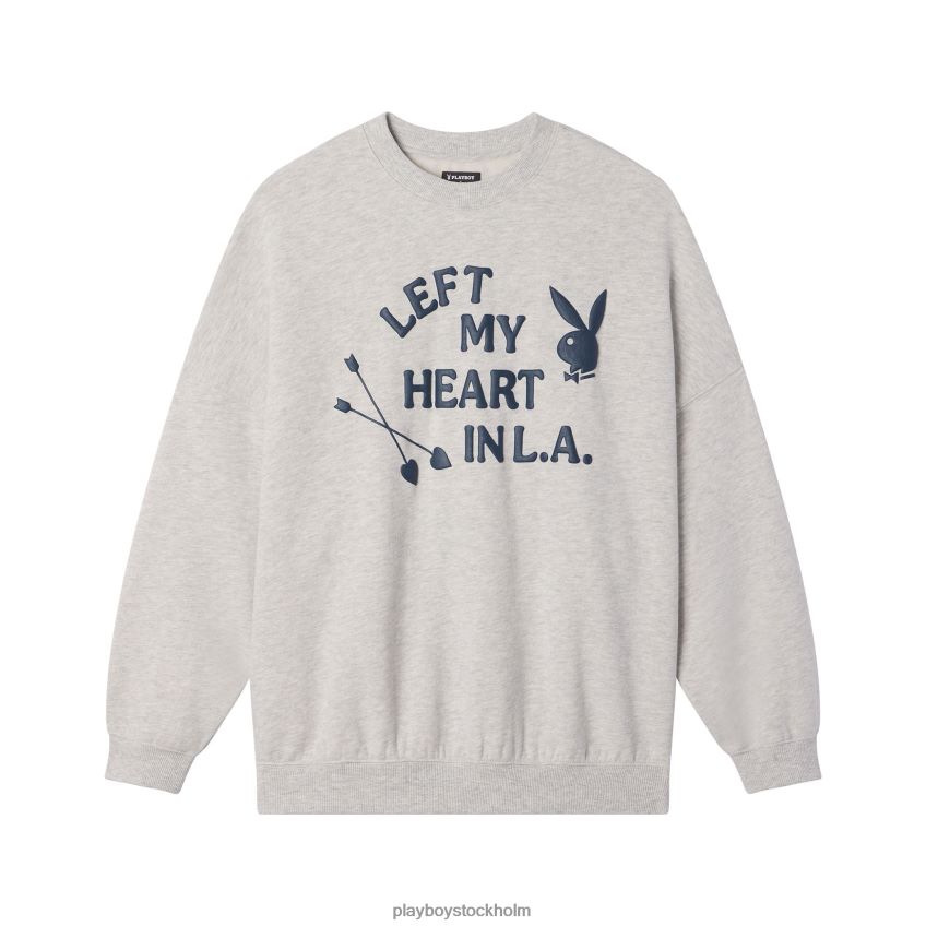 lämnade mitt hjärta i l.a. crewneck Playboy kvinnor 62L66F1103 gråmelerad Kläder