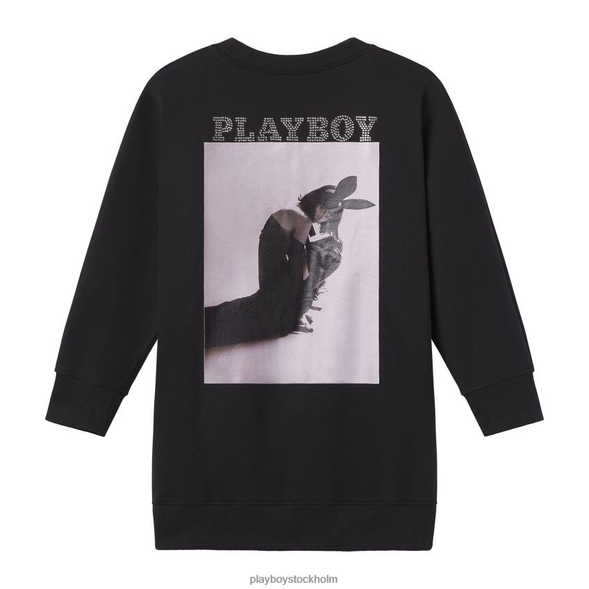 oktober 2020 carolina ballesteros överdimensionerad crewneck Playboy kvinnor 62L66F1107 svart Kläder