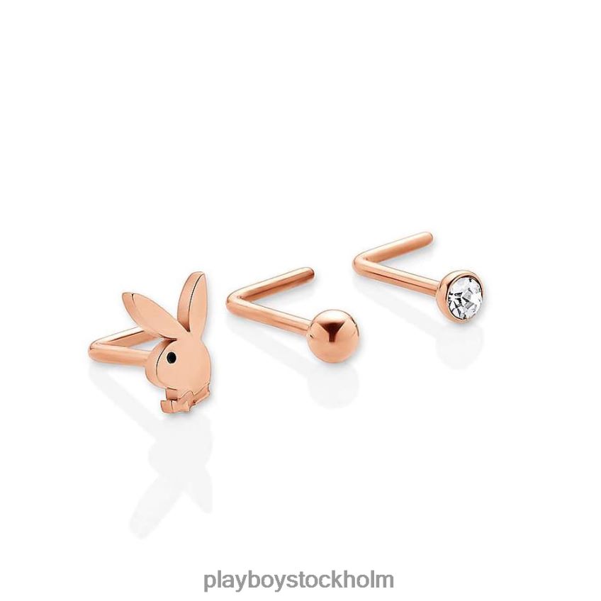 kaninnosdubbar, 3 st Playboy kvinnor 62L66F1631 rosa guld tillbehör