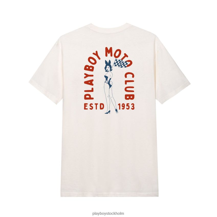 moto club t-shirt Playboy män 62L66F217 vintage vit Kläder