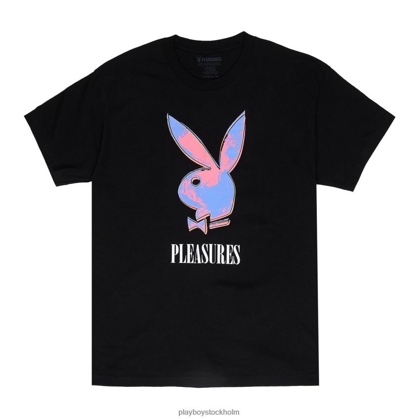 popkonst t-shirt Playboy x Pleasures män 62L66F111 svart Kläder