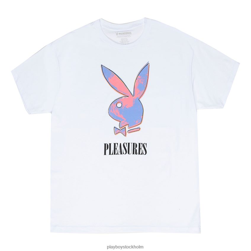 popkonst t-shirt Playboy x Pleasures män 62L66F131 vit Kläder