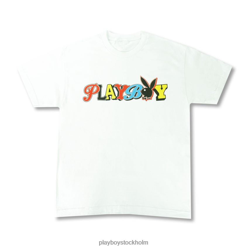 sportig t-shirt Playboy män 62L66F67 vit Kläder