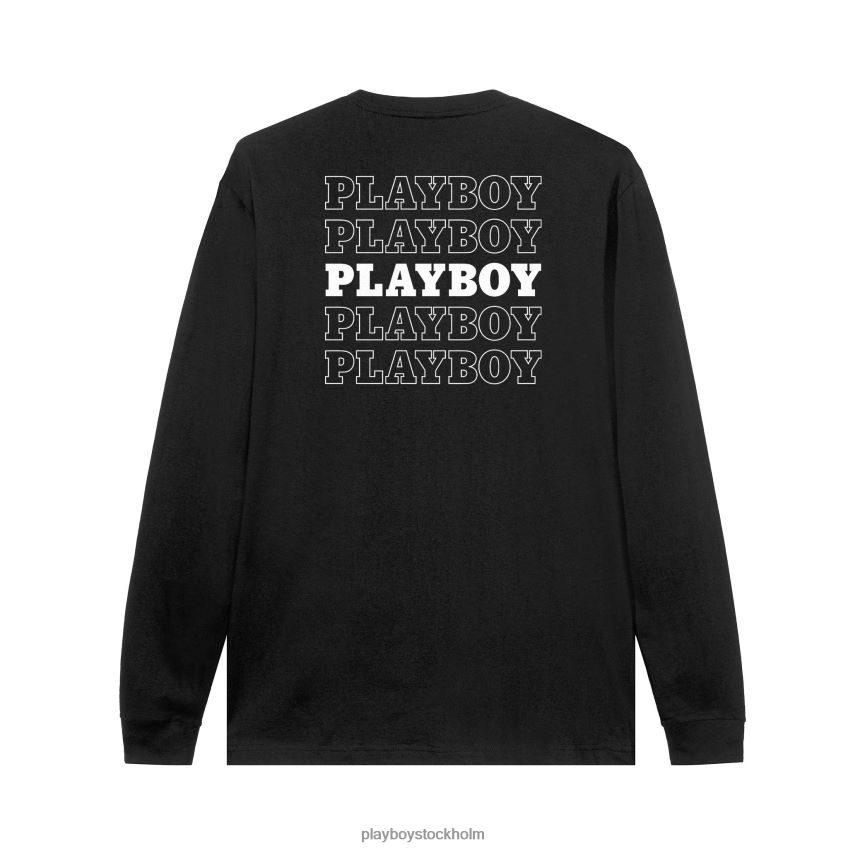 upprepande masttopp lång ärm Playboy män 62L66F62 svart Kläder