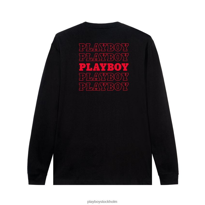 upprepande masttopp lång ärm Playboy män 62L66F63 röd Kläder