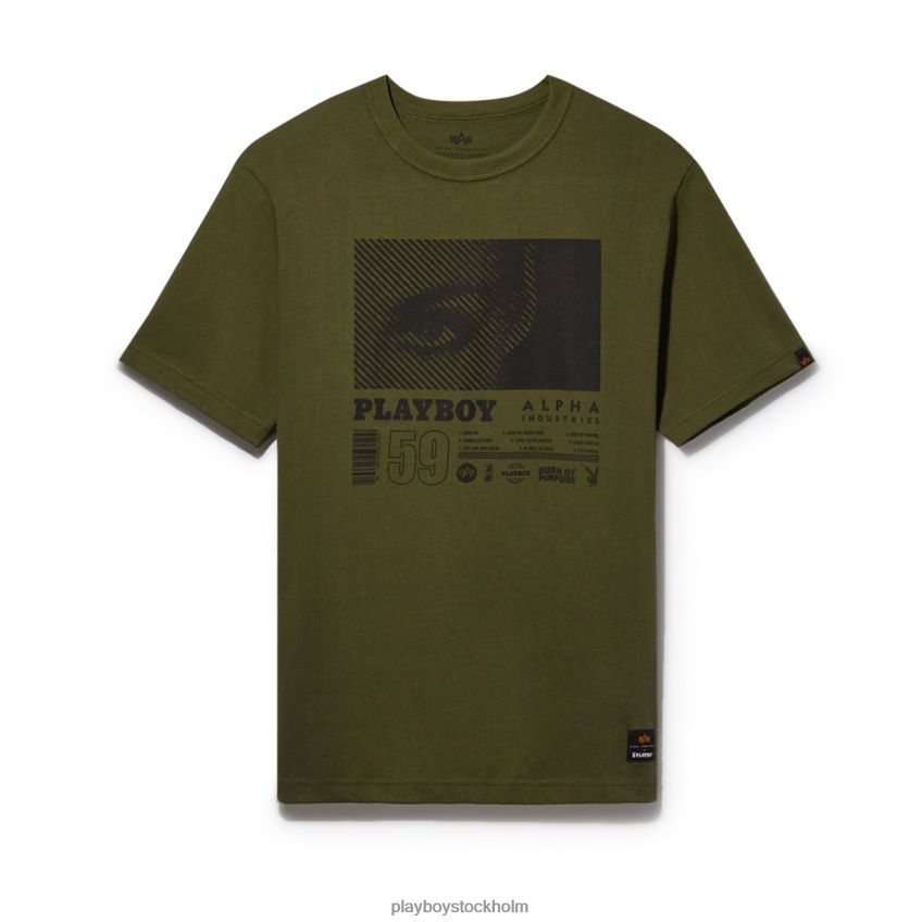 världsturné t-shirt Playboy x Alpha Industries män 62L66F172 salvia Kläder
