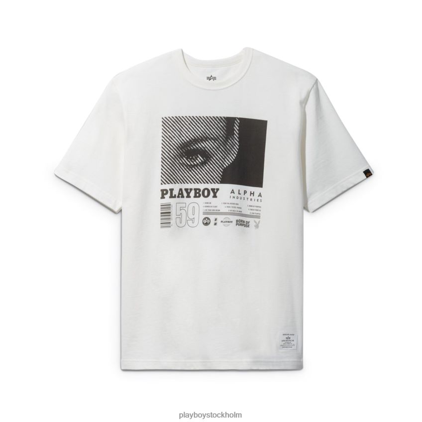världsturné t-shirt Playboy x Alpha Industries män 62L66F173 vit Kläder