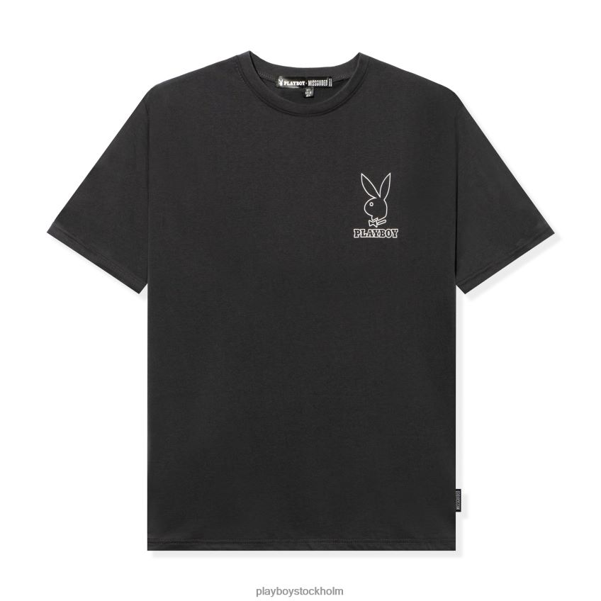 överdimensionerad t-shirt med logotyp Playboy män 62L66F191 svart Kläder