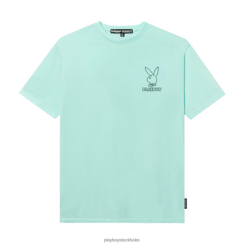 överdimensionerad t-shirt med logotyp Playboy män 62L66F192 mynta Kläder