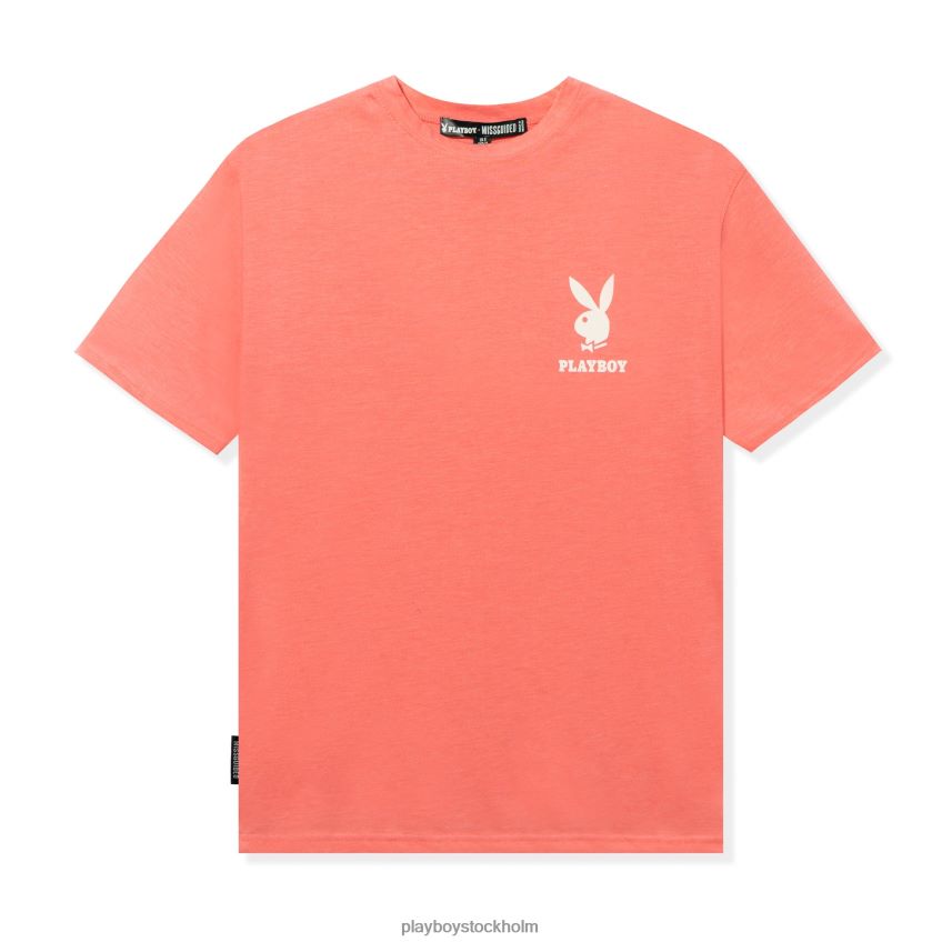 överdimensionerad t-shirt med logotyp Playboy män 62L66F193 rosa Kläder