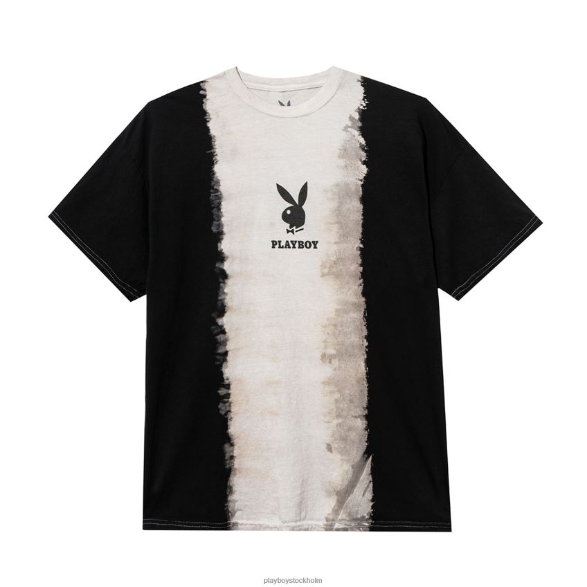 vertikal tie-dye t-shirt med logotyp Playboy män 62L66F123 stormig aska Kläder