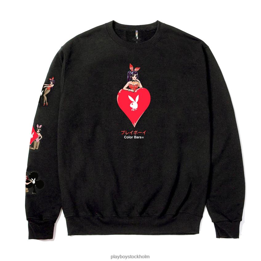 hjärter ess 3.0 crewneck Playboy män 62L66F353 svart Kläder
