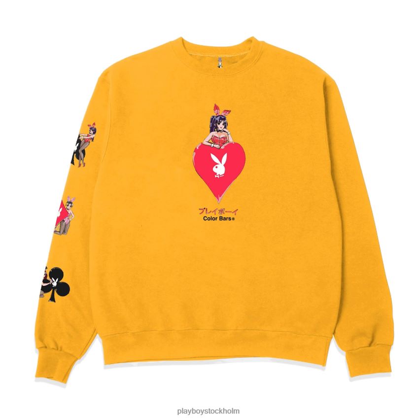 hjärter ess 3.0 crewneck Playboy män 62L66F355 guld Kläder