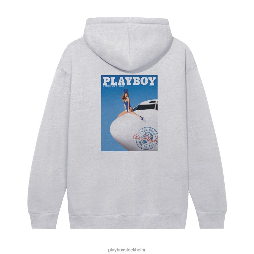 maj 2014 täckhuvtröja Playboy män 62L66F405 gråmelerad Kläder